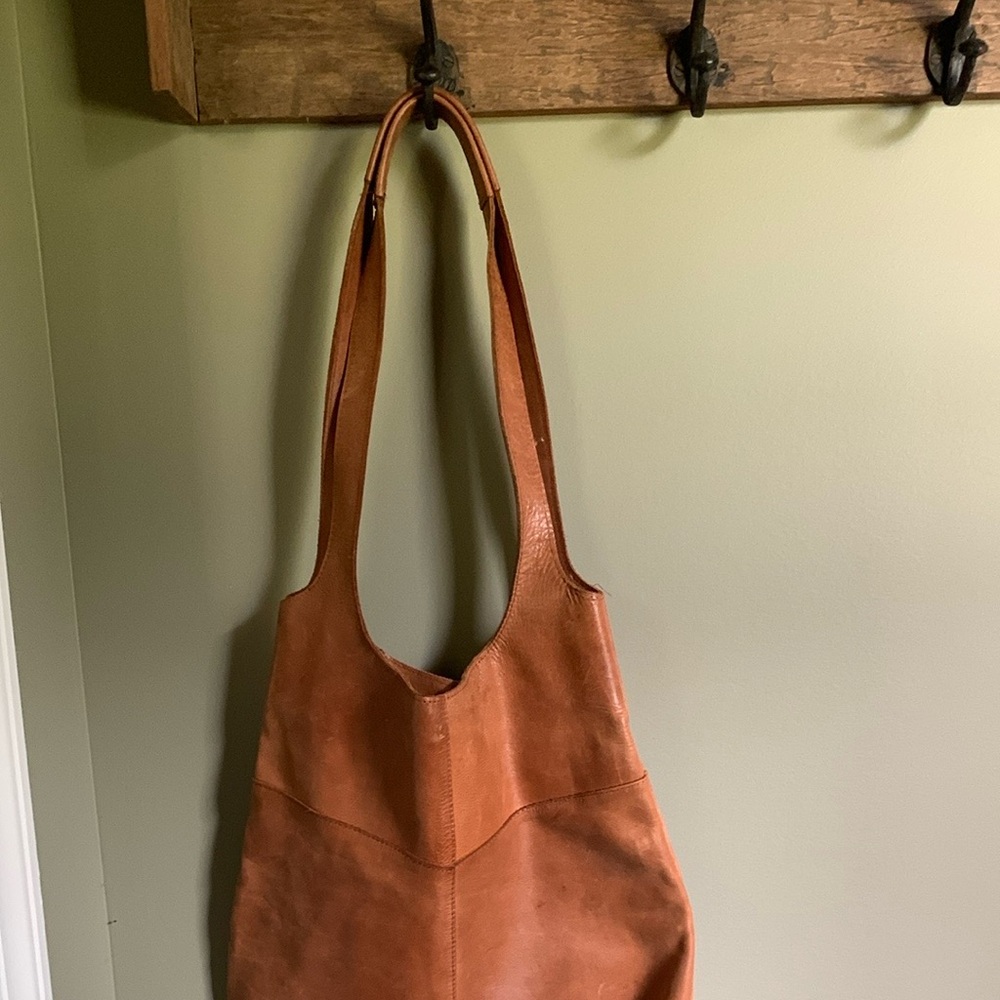 Raven and Lily Magnolia Market tan leather tote